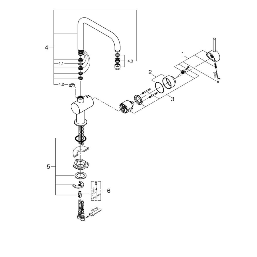 GROHE 32488000 - Diskblandare A, blank krom
