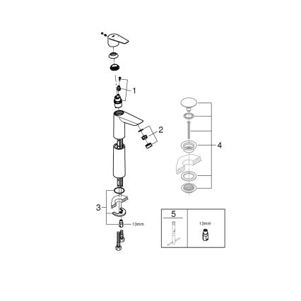 GROHE 32860001 - Tvättställsblandare BAUEDGE 304 mm polerad krom