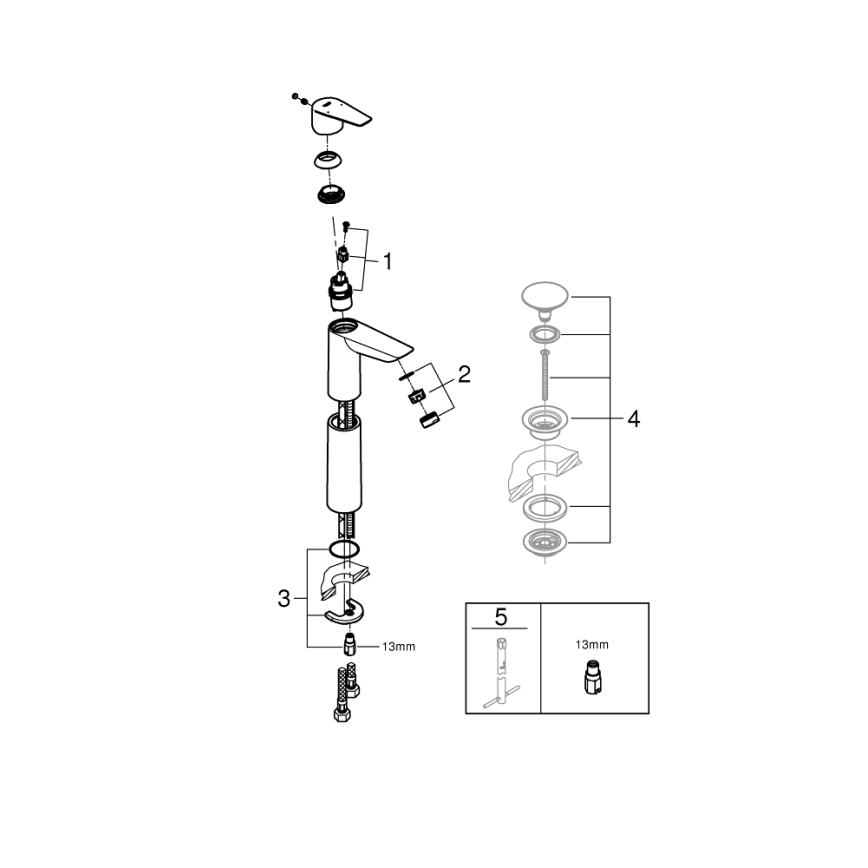 GROHE 32860001 - Tvättställsblandare BAUEDGE 304 mm polerad krom