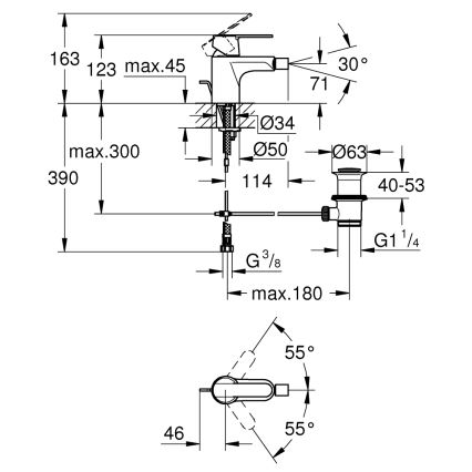 GROHE 32885000 - Bidéblandare GET DN 15, polerad krom