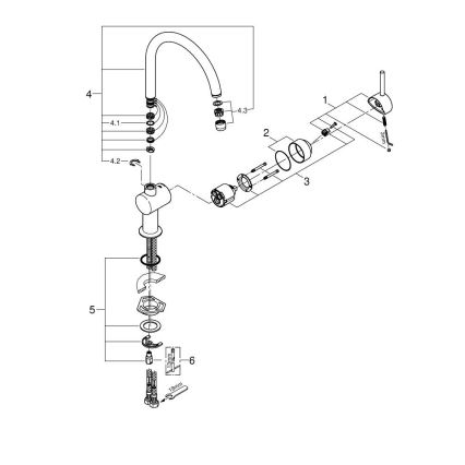 GROHE 32917000 - Diskbänksblandare A 356 mm, polerad krom