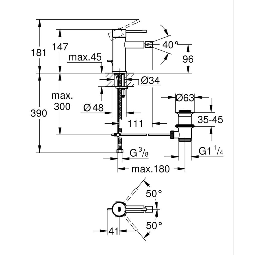 GROHE 32935DC1 - ESSENCE bidéblandare i rostfritt stål