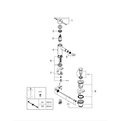 GROHE 32935GL1 - Bidéblandare ESSENCE, storlek S, guld