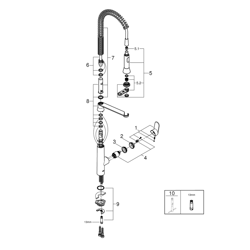 GROHE 32950000 - Köksblandare K7, polerad krom