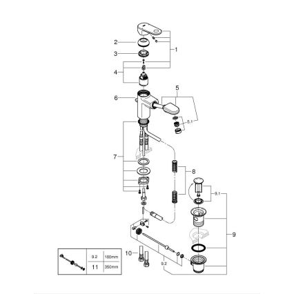 GROHE 33155002 - Tvättställsblandare EUROPLUS DN 15 polerad krom
