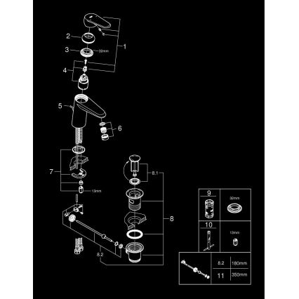 GROHE 3319020E - Tvättställsblandare EURODISC COSMOPOLITAN, storlek S, krom