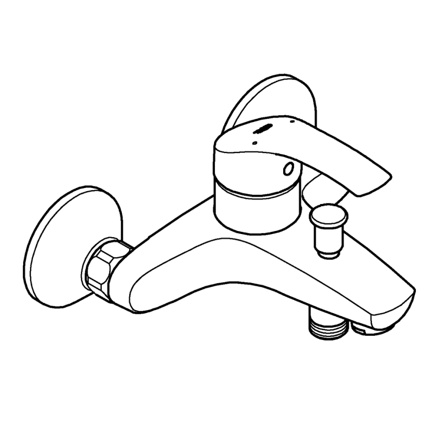 GROHE 33300002 - Badkarsblandare EUROSMART DN 15 polerad krom