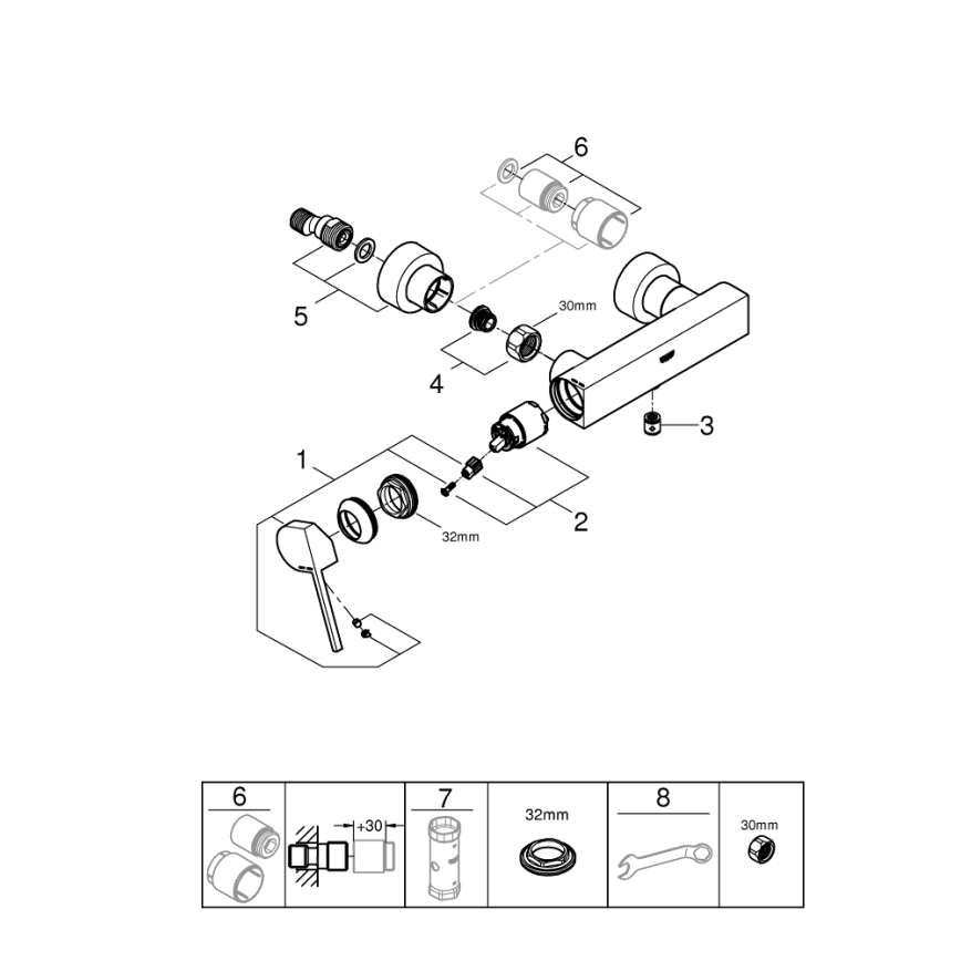 GROHE 33577003 - Duschblandare PLUS DN 15 polerad krom