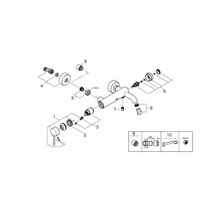 GROHE 33624GN1 - ESSENCE badkarsblandare 193 mm, elegant guldfinish