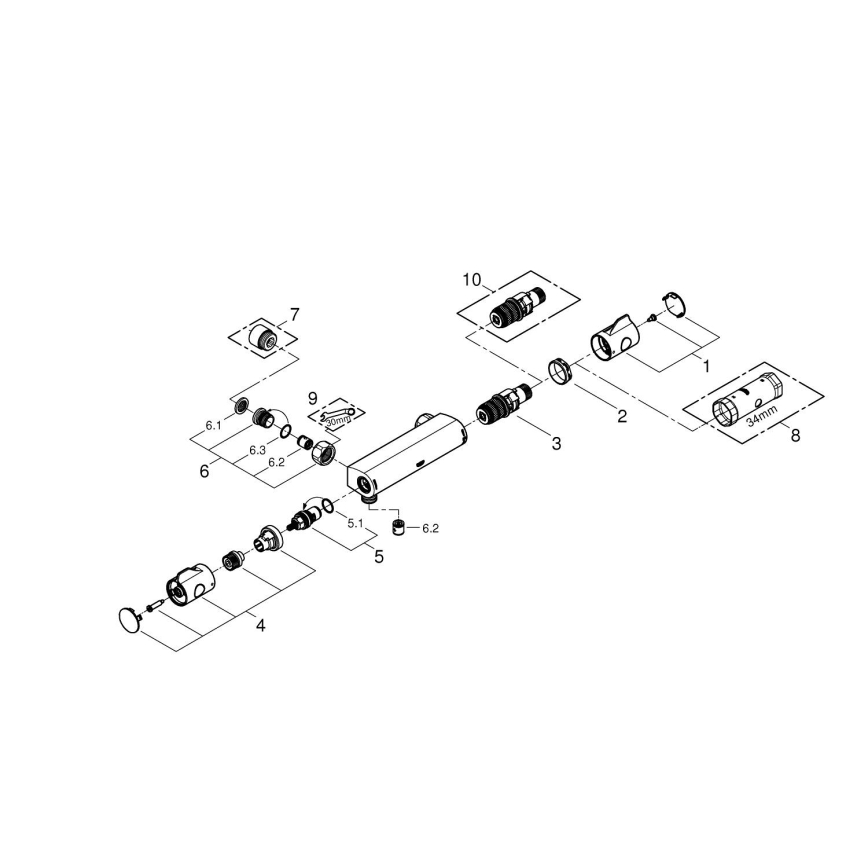 GROHE 34561000 - Termostatisk duschblandare DN 15, polerad krom