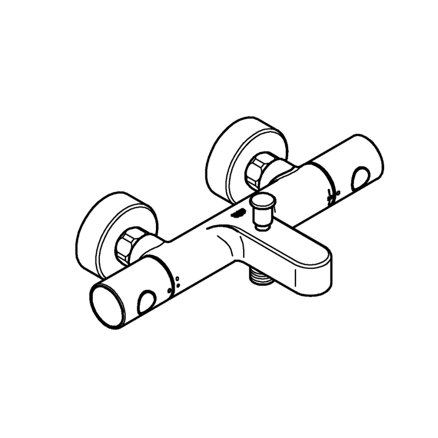 GROHE 34774000 - Termostatisk badkarsblandare PRECISION GET DN 15, blank krom