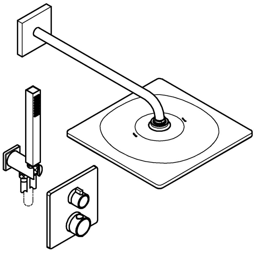 GROHE 34881000 - Inbyggt duschsystem PRECISION 310 × 310 mm blank krom