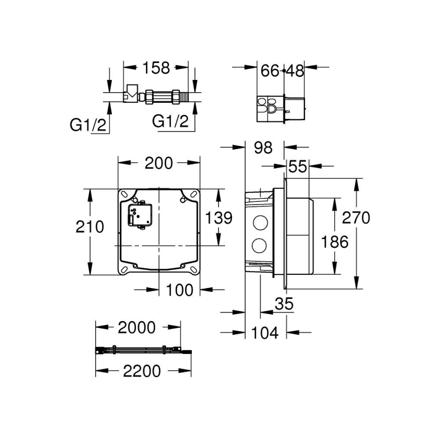 GROHE 36264001 - Dold inbyggnadssats ESSENSE E, polerad krom