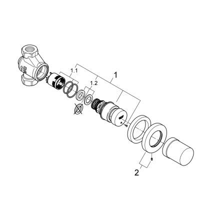 GROHE 36268000-Självstängande genomströmningsventil EUROECO COSMOPOLITAN T DN 15 krom