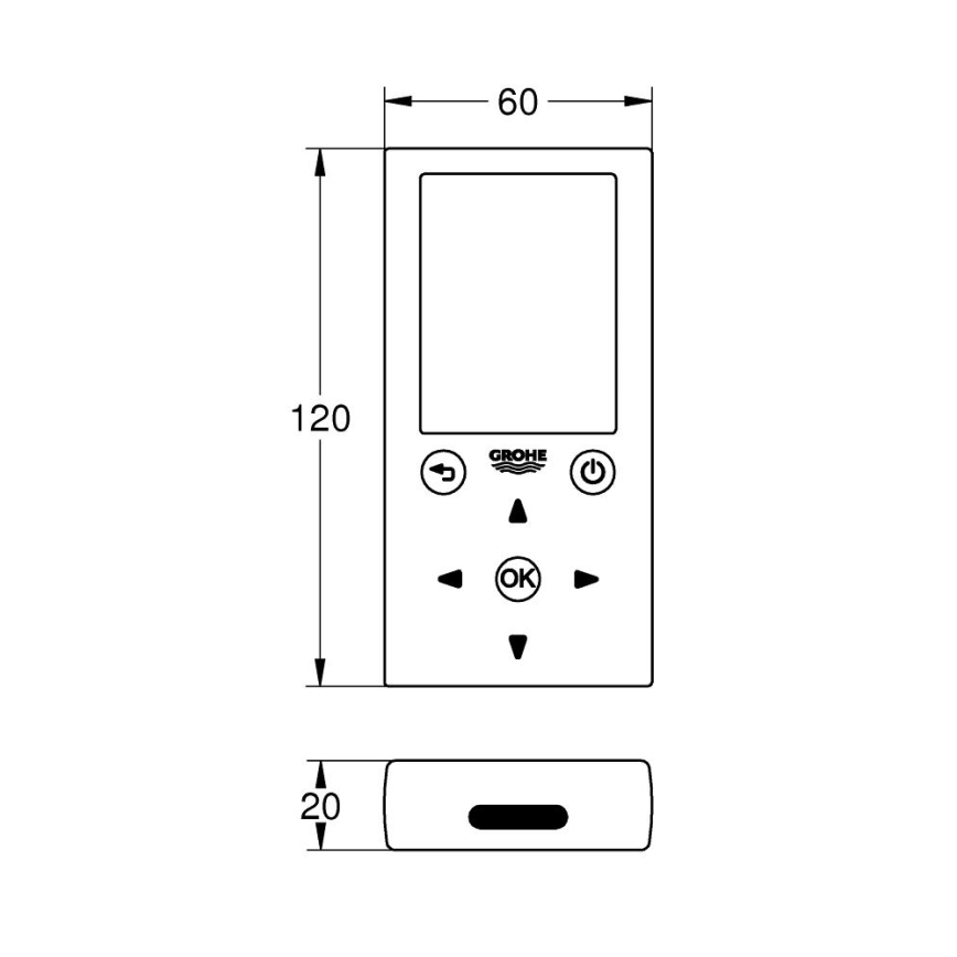 GROHE 36407001 - Fjärrkontroll i blankkrom