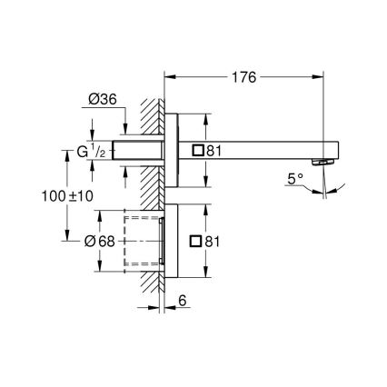 GROHE 36442000 - Infraröd elektronisk blandare EUROCUBE E i polerad krom