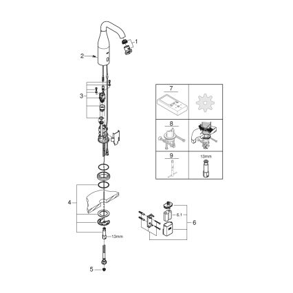 GROHE 36446000 - ESSENCE E elektronisk sensorblandare, blank krom