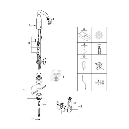 GROHE 36446000 - ESSENCE E elektronisk sensorblandare, blank krom