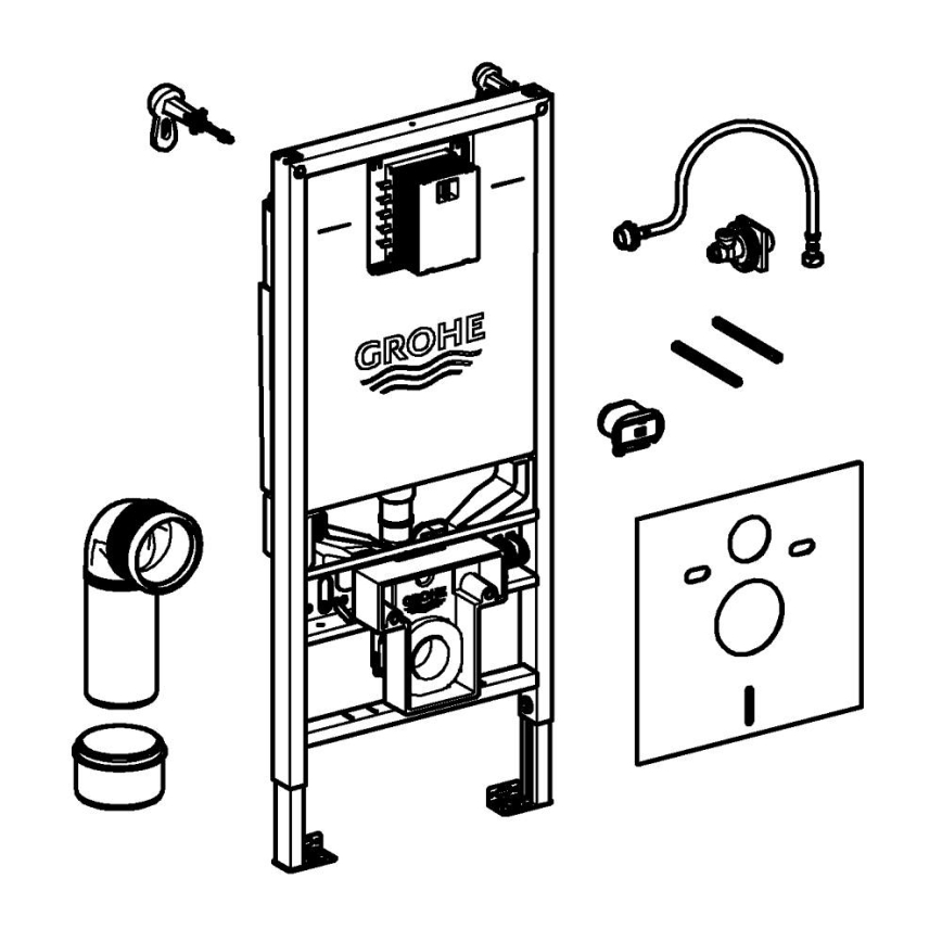 GROHE 36509SH0 - 4-i-1-set RAPID SLX 1,13 m i rostfritt stål