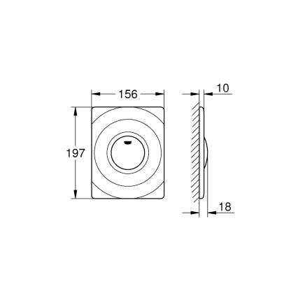 GROHE 37063SH0 - Spolknapp SURF 156 × 197 mm vit
