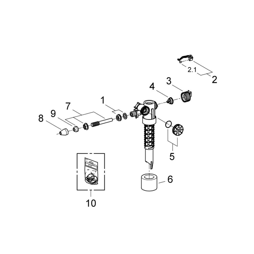 GROHE 37092000 - Fyllningsventil 38” blank krom