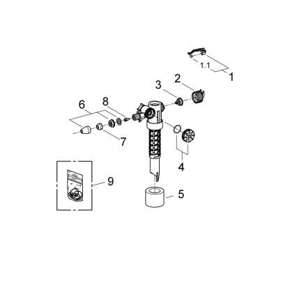 GROHE 37095000 - Påfyllningsventil 38” polerad krom