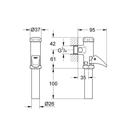 GROHE 37139000 - Automatisk spolventil DAL 34” polerad krom