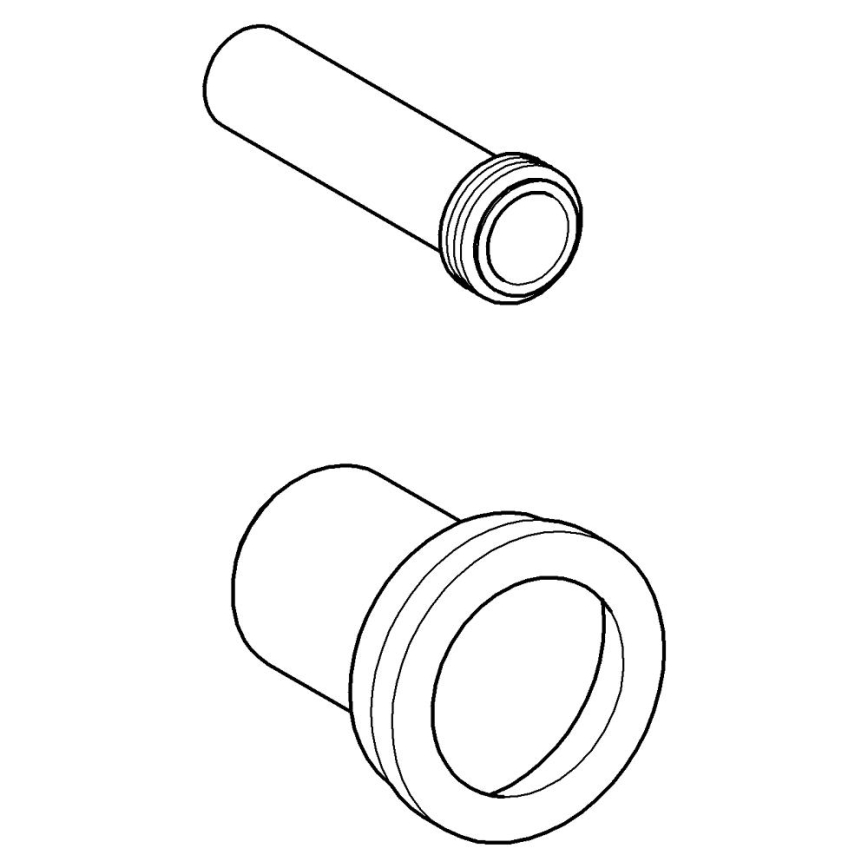 GROHE 37311K00 - Anslutnings- och avloppssats för WC 150 mm svart