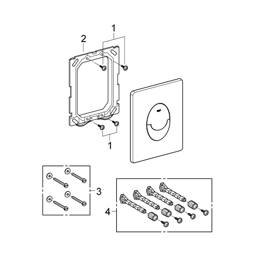 GROHE 38505SH0 - Tryckplatta SKATE AIR 156 × 197 mm vit