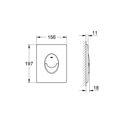 GROHE 38505SH0 - Tryckplatta SKATE AIR 156 × 197 mm vit