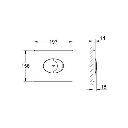 GROHE 38506000 - Tryckplatta SKATE AIR 156 × 197 mm blank krom