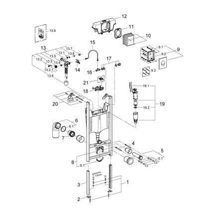 GROHE 3855800M - Vägganslutning RAPID SL 130-230 mm blank krom