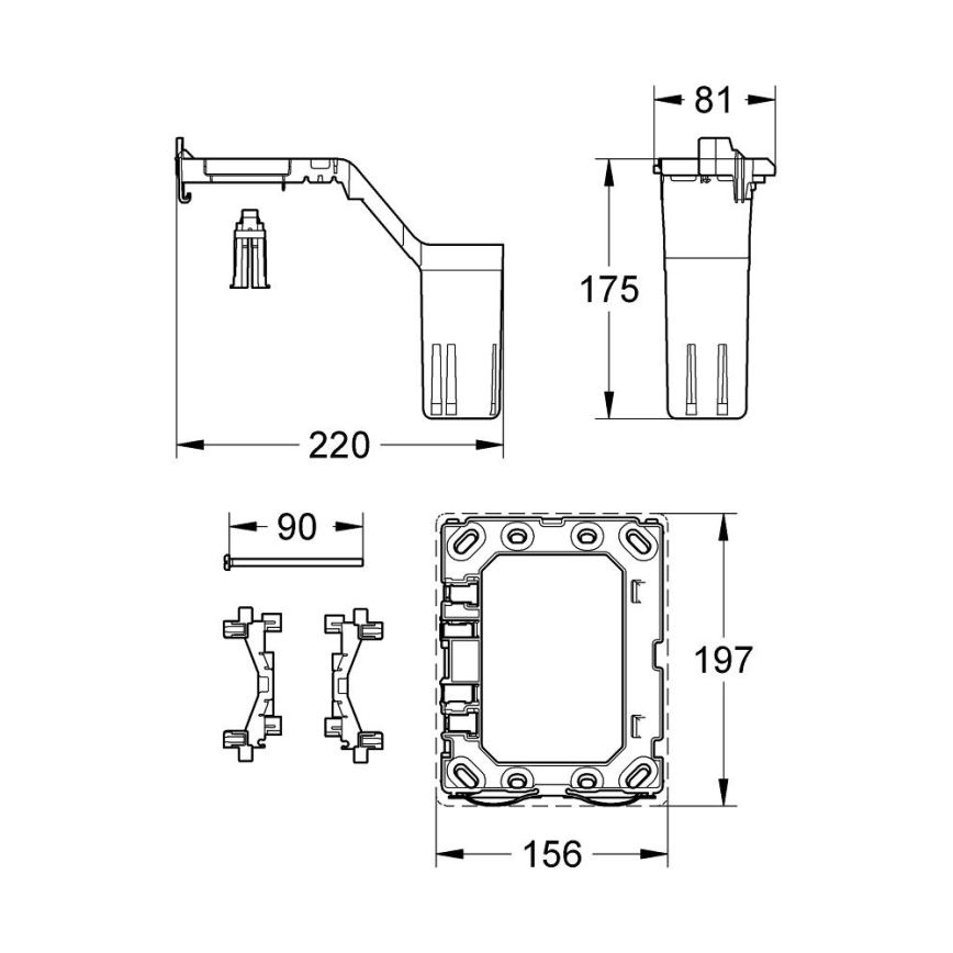 GROHE 38796000 - FRESH renoveringsset 156 × 197 mm, blank krom