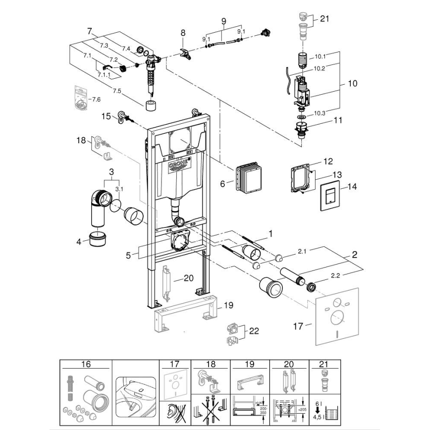 GROHE 388112430 - 3-i-1 WC-set SOLIDO 1,13 m mattkrom