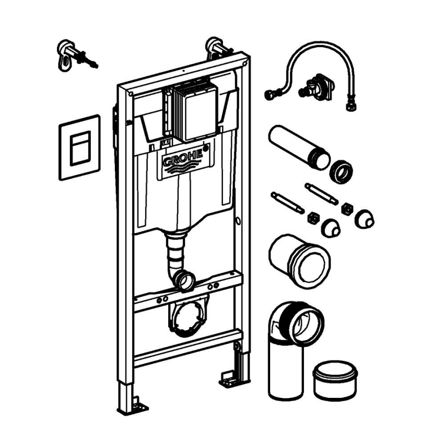 GROHE 388112430 - 3-i-1 WC-set SOLIDO 1,13 m mattkrom