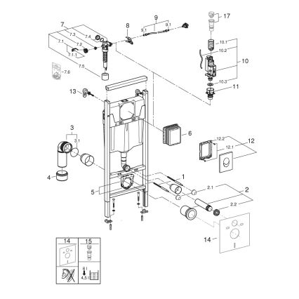 GROHE 38839000 - 3-i-1 WC-set RAPID SL 1,13 m vit