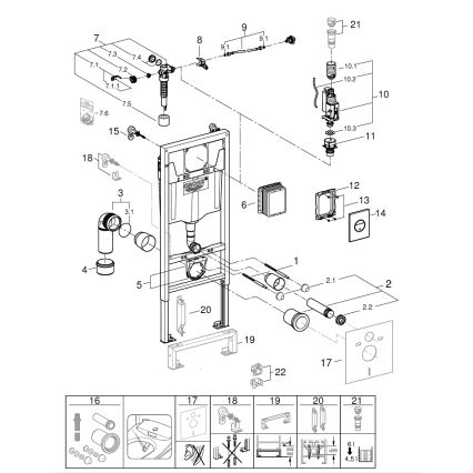 GROHE 38860000 - 3-i-1-set RAPID SL 1,13 m polerad krom