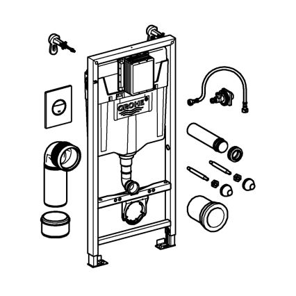 GROHE 38860000 - 3-i-1-set RAPID SL 1,13 m polerad krom