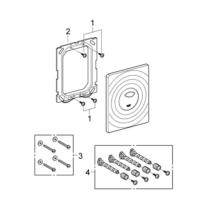 GROHE 38861000 - Spolknapp SURF 156 × 197 mm polerad krom