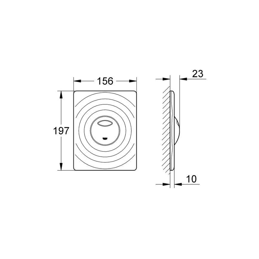 GROHE 38861000 - Spolknapp SURF 156 × 197 mm polerad krom