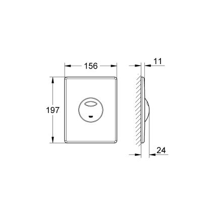 GROHE 38862000 - Spolknapp SKATE 156 × 197 mm polerad krom