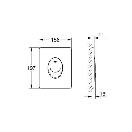 GROHE 38964KF0 - Spolknapp START 156 × 197 mm Phantom svart