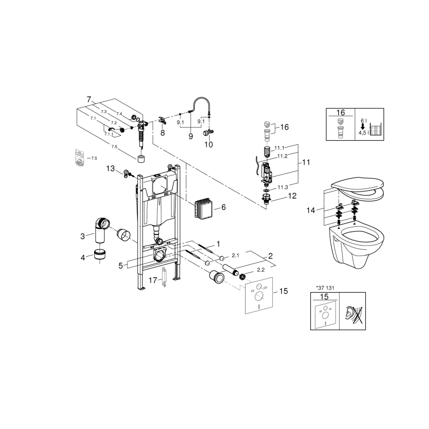 GROHE 39116000 - 4-i-1-set SOLIDO COMPACT 1,13 m durovit
