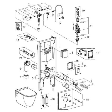 GROHE 39186000 - Inbyggnadsset SOLIDO 1,13 m vit