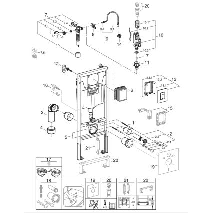 GROHE 39186000 - Inbyggnadsset SOLIDO 1,13 m vit