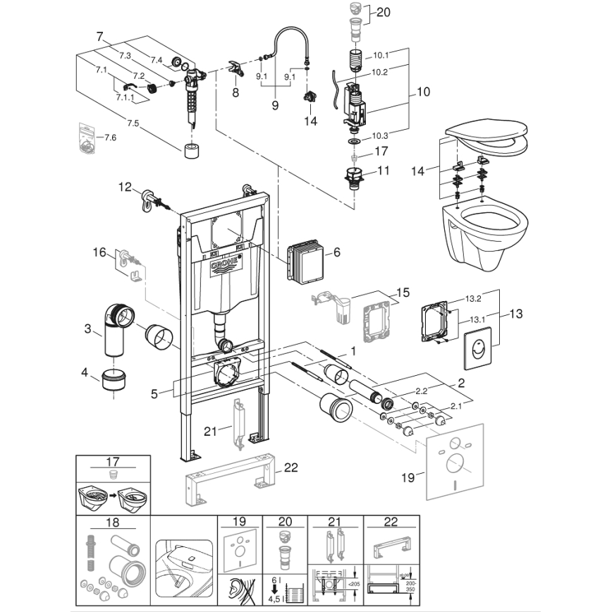 GROHE 39192000 - 4-i-1-set SOLIDO 1,13 m, DuroWhite
