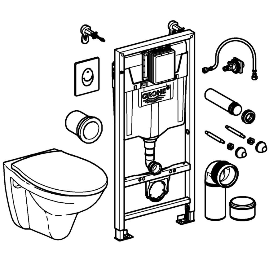 GROHE 39192000 - 4-i-1-set SOLIDO 1,13 m, DuroWhite
