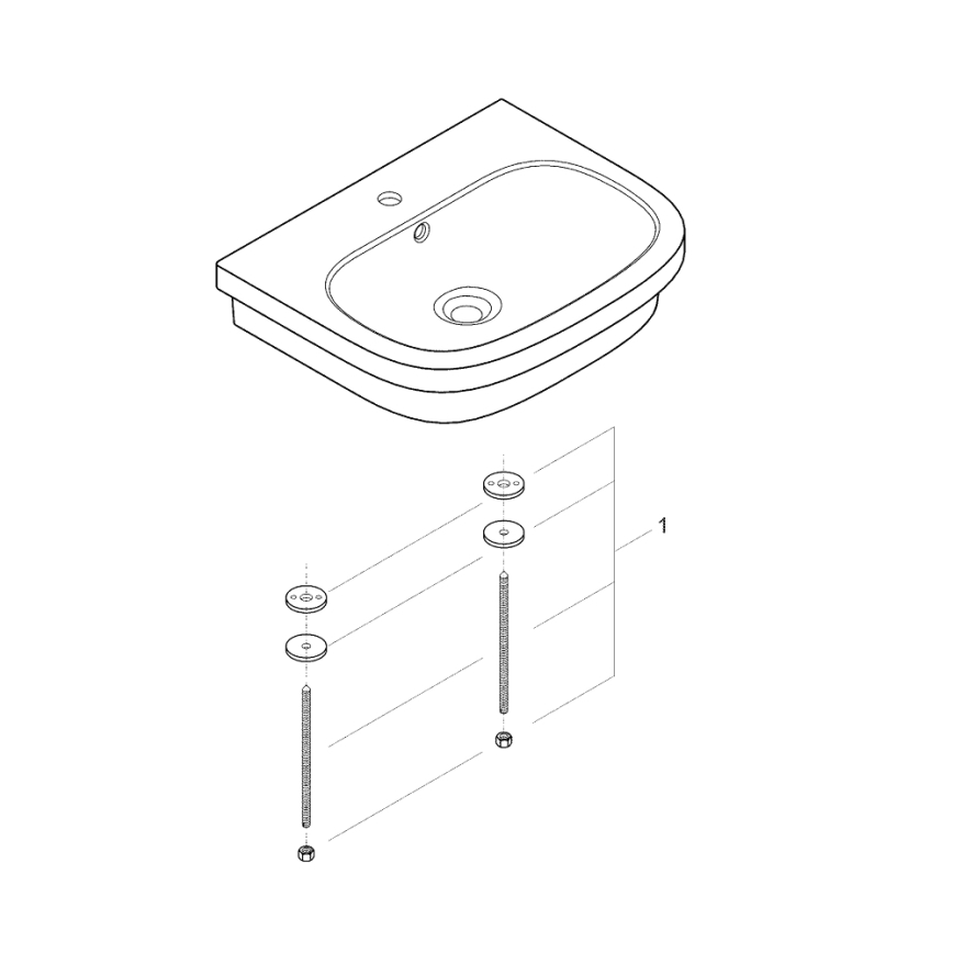 GROHE 39337000 - Påliggande tvättställ EURO CERAMIC 600 × 480 mm keramik/vit