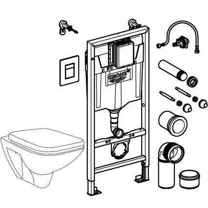 GROHE 39467000 - SOLIDO WC-set 1,13 m, keramik/vit