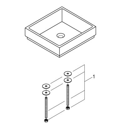 GROHE 3948100H - Tvättställ CUBE 500 × 470 mm keramik/vit